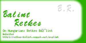 balint retkes business card